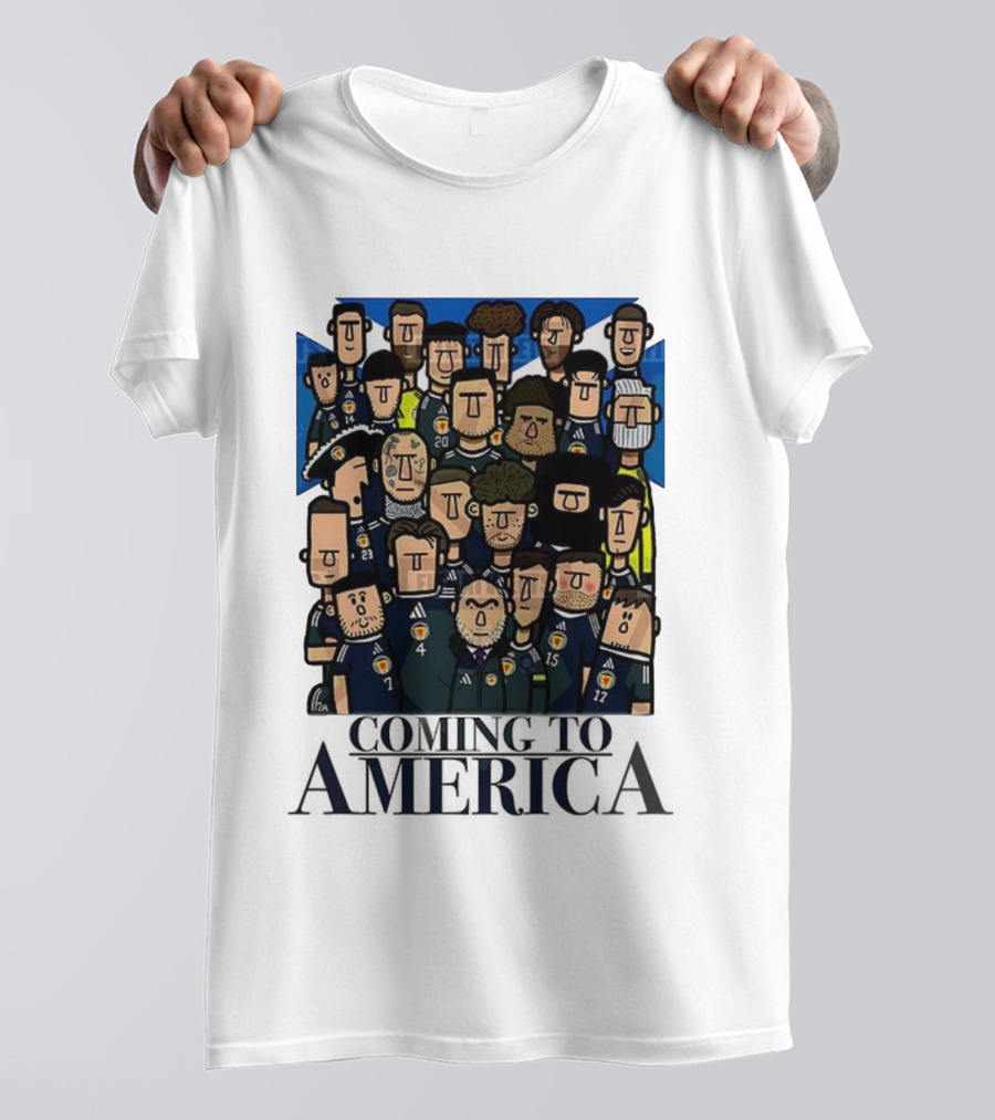 Coming To America Cartoon Scotland Soccer Team Characters T-Shirt