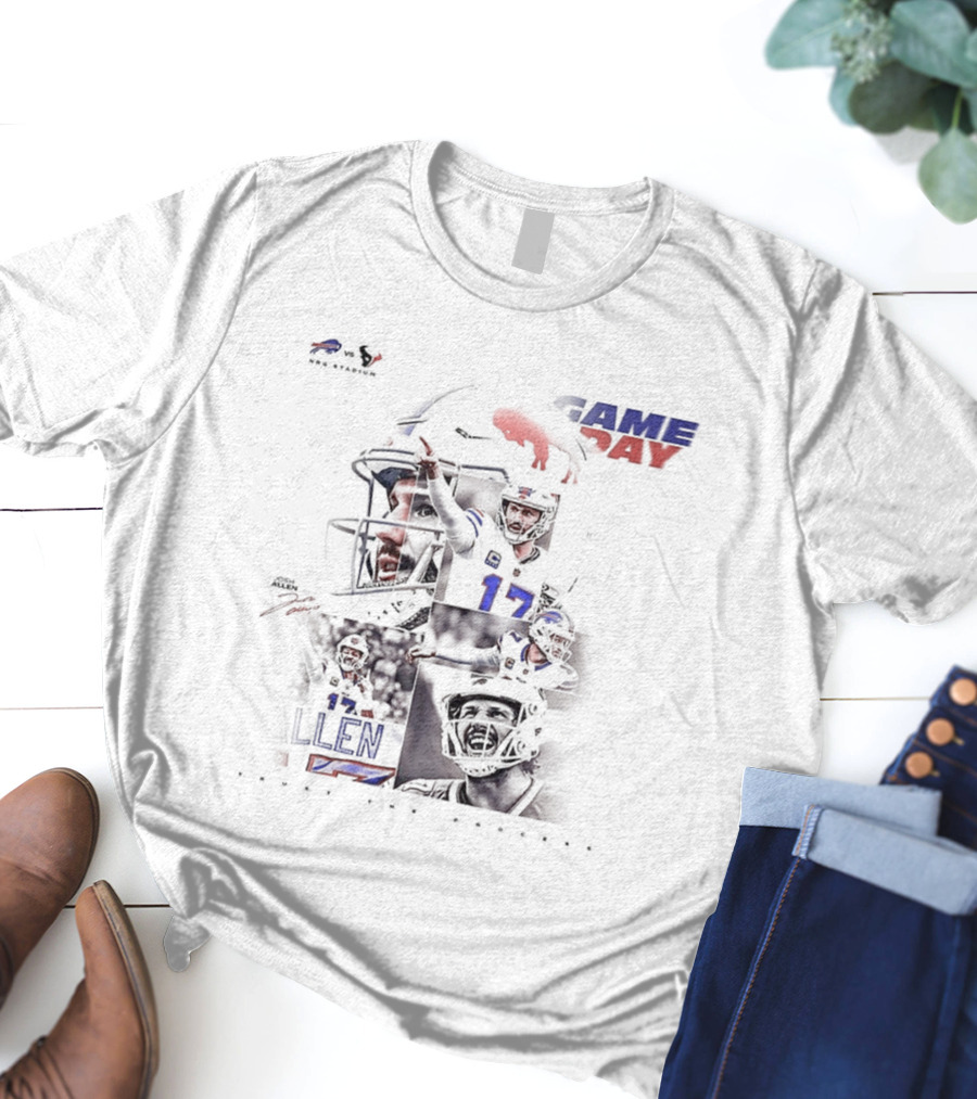 Buffalo Bills Game Day Josh Allen NFL Week 12 2025 Collage T-Shirt