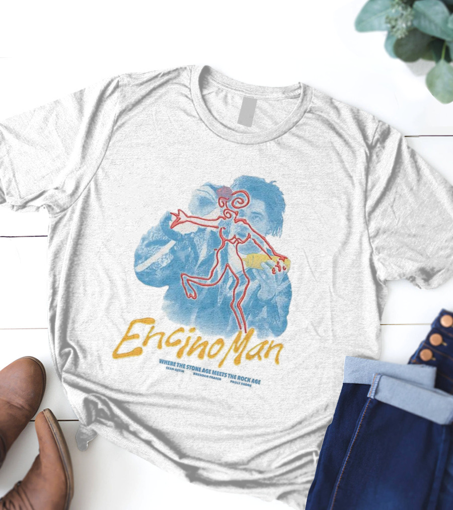 Encino Man 1992 Stone Age Meets The Rock Age Vintage Style T-Shirt