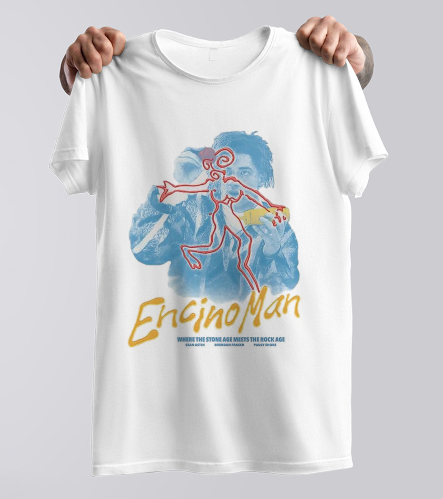 Encino Man 1992 Stone Age Meets The Rock Age Vintage Style T-Shirt