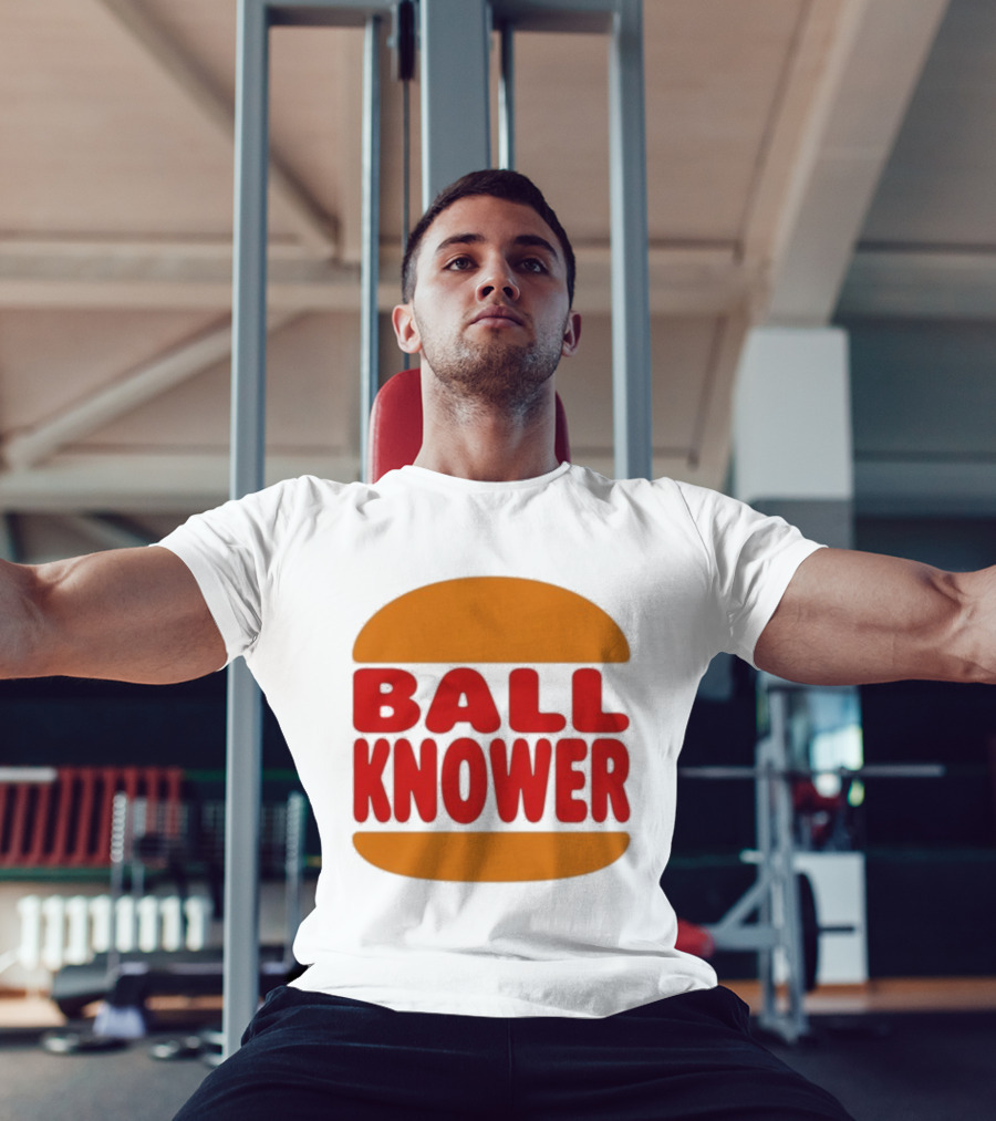 Burger Ball Knower Parody Typography T-Shirt