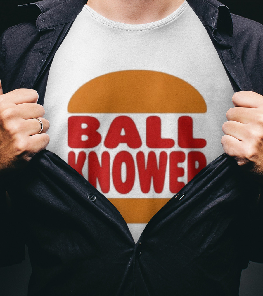 Burger Ball Knower Parody Typography T-Shirt