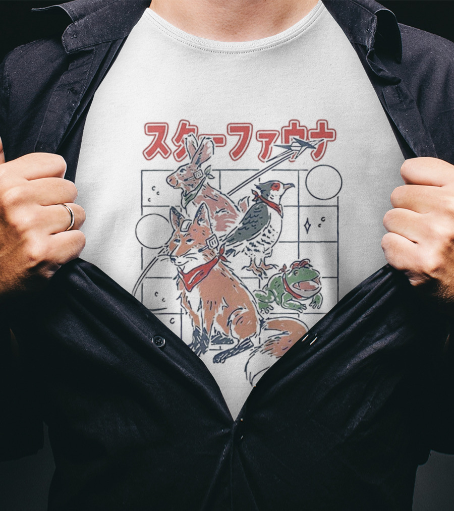 Star Fox McCloud Falco Lombardi Peppy Hare Slippy Toad スターフォックス T-Shirt