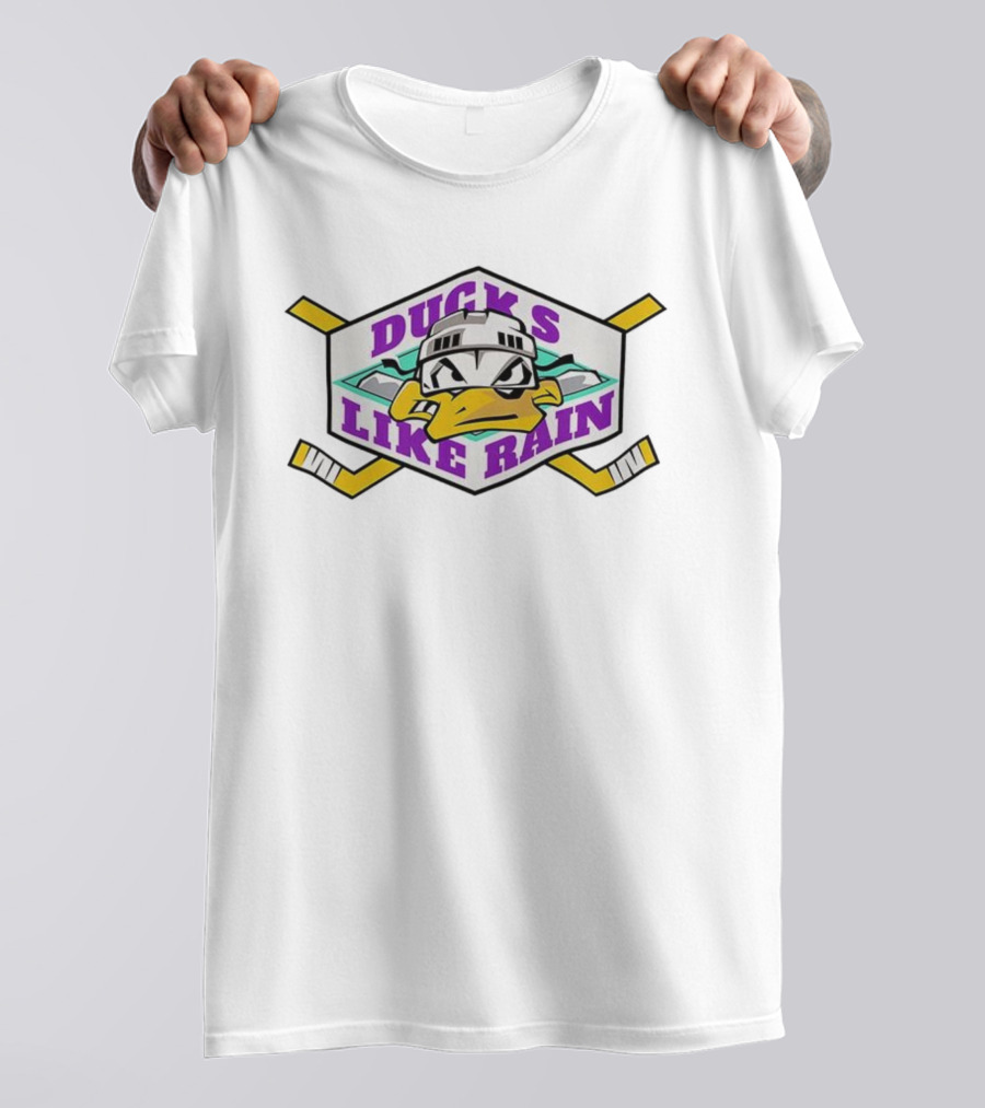 DUCKS LIKE RAIN Hockey Masked Duck Hockey Sticks T-Shirt