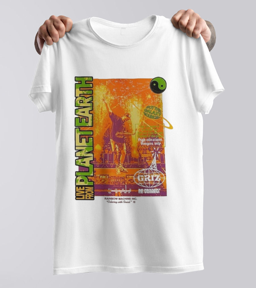 Live From Planet Earth Griz 60th Galaxy Sound High Vibrations Ragers Only Yin Yang T-Shirt