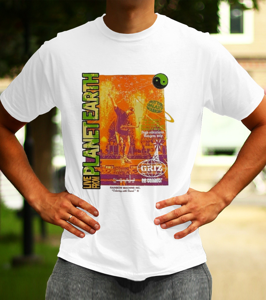 Live From Planet Earth Griz 60th Galaxy Sound High Vibrations Ragers Only Yin Yang T-Shirt