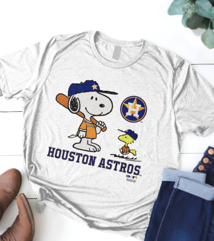 Peanuts Snoopy Woodstock Houston Astros Baseball Team T-Shirt