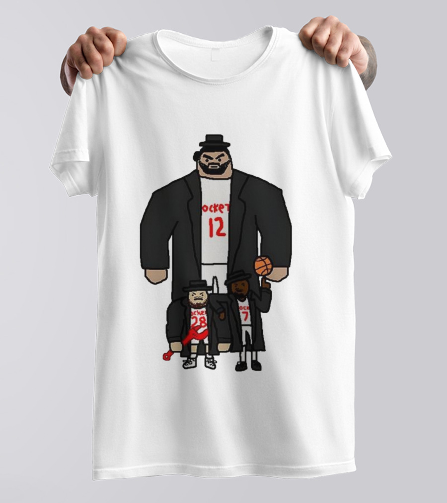 Rockets 12 And 28 Sen-goon Squad Caricature With Basketball T-Shirt