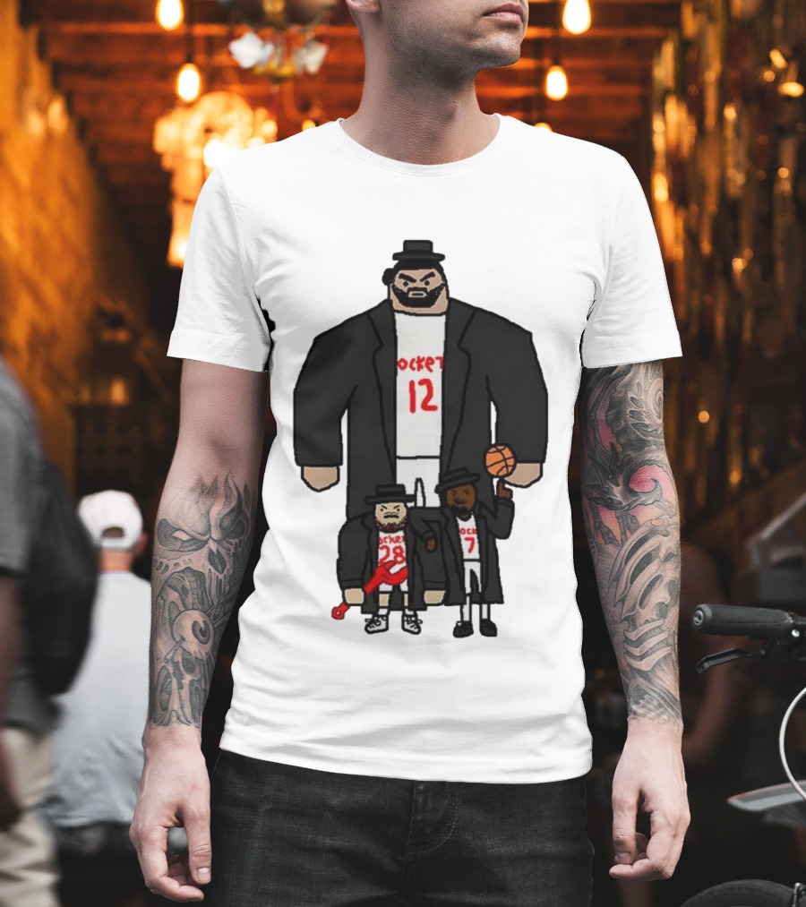 Rockets 12 And 28 Sen-goon Squad Caricature With Basketball T-Shirt