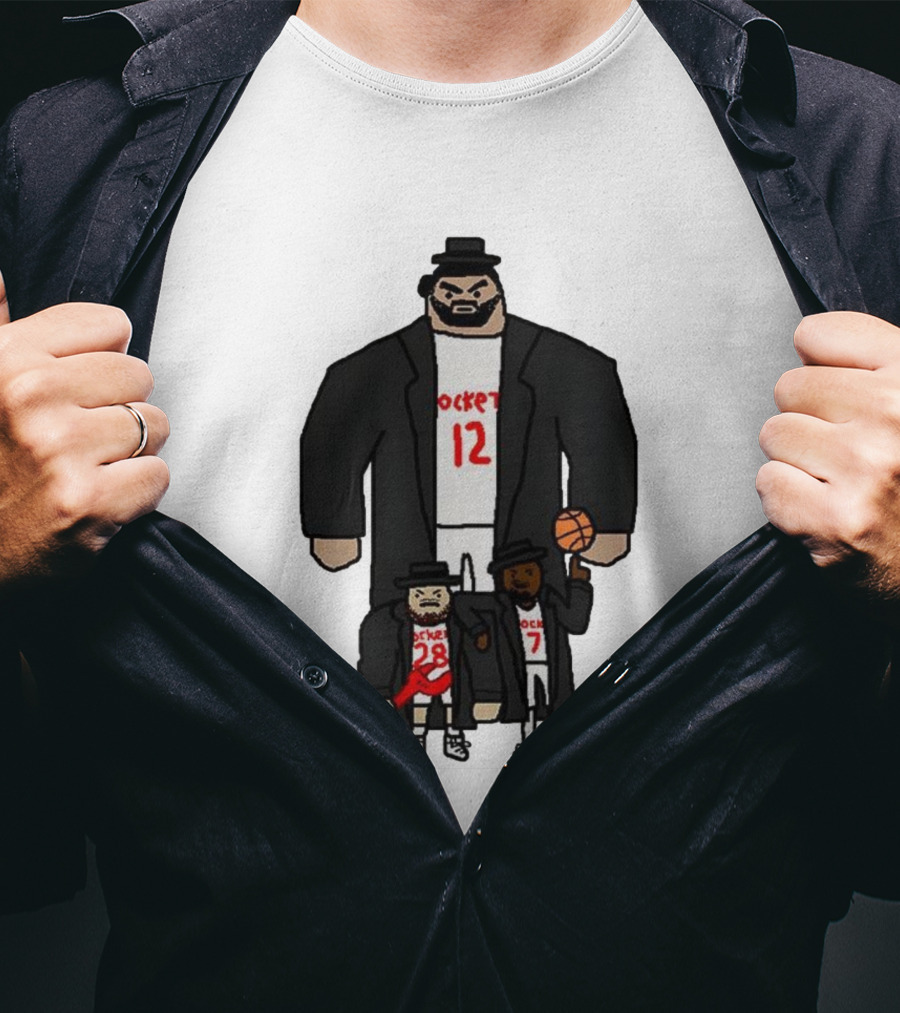 Rockets 12 And 28 Sen-goon Squad Caricature With Basketball T-Shirt
