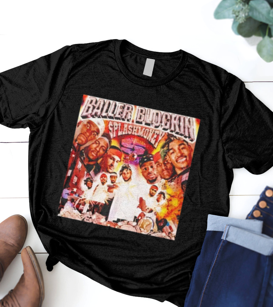 Baller Blockin Splashmoney Hip Hop Collage Street Style Iconic Album Cover T-Shirt