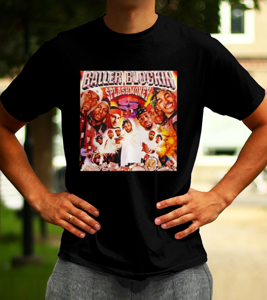 Baller Blockin Splashmoney Hip Hop Collage Street Style Iconic Album Cover T-Shirt