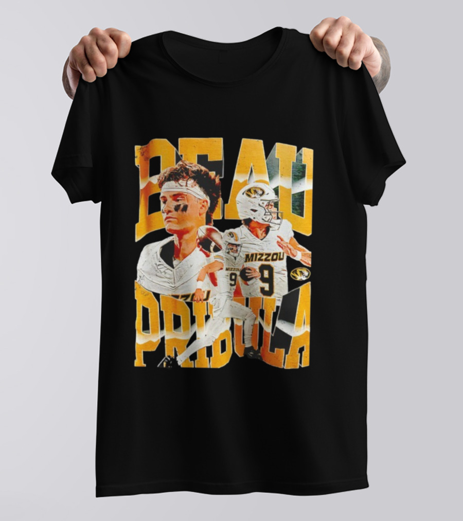 Beau Pribula Mizzou Missouri Tigers Number 9 Football T-Shirt