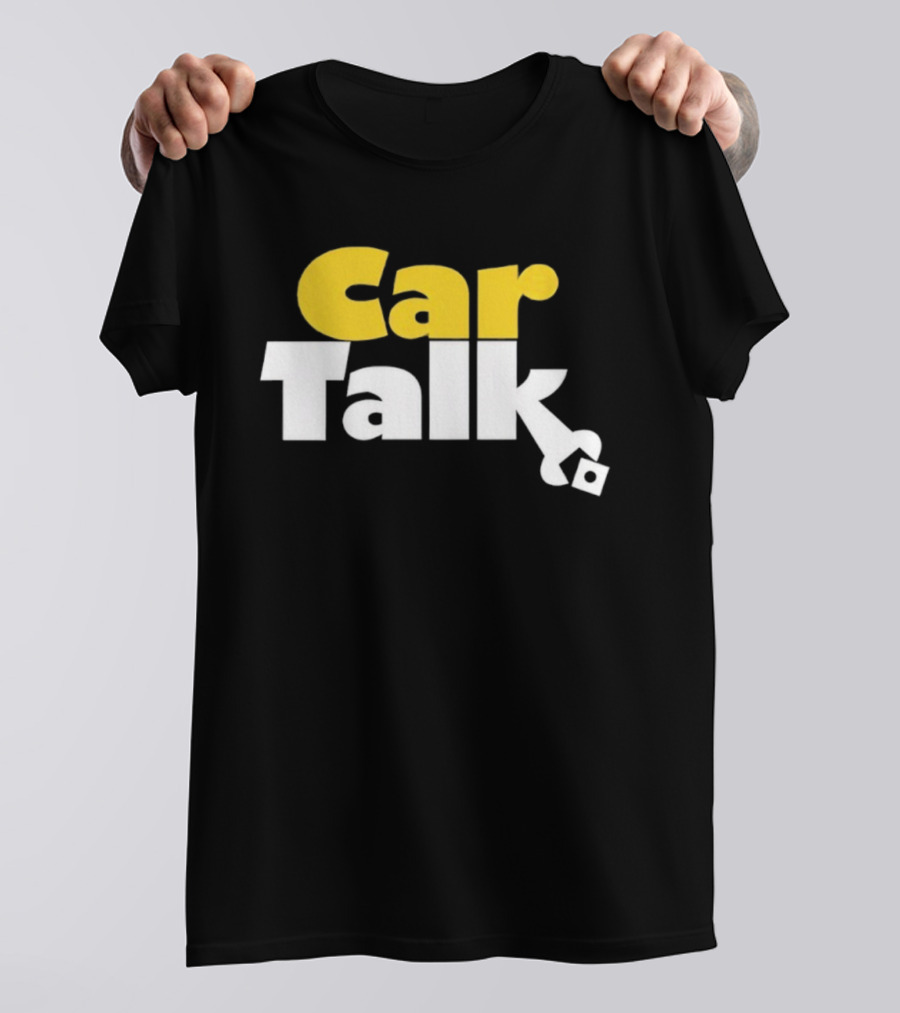 Car Talk NPR Show Logo Yellow And White Text With Wrench Symbol T-Shirt