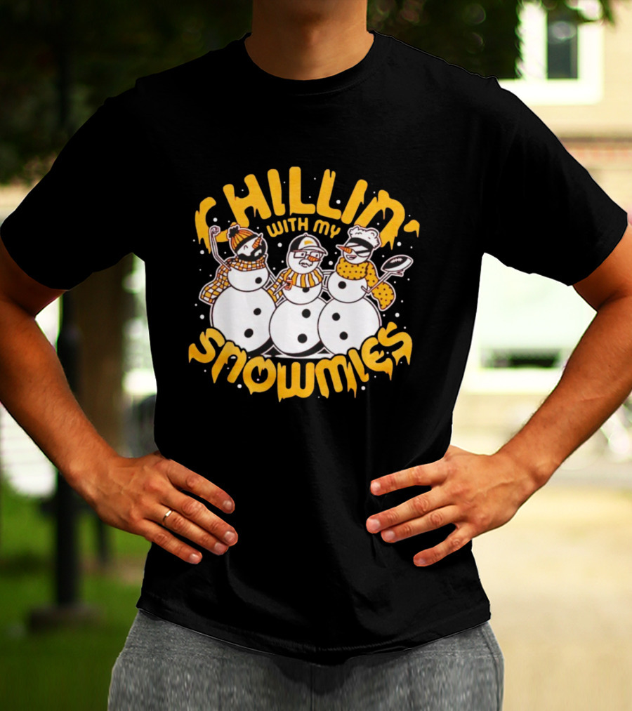 Chillin' With My Snowmies Funny Winter Holiday Snowmen Humor T-Shirt