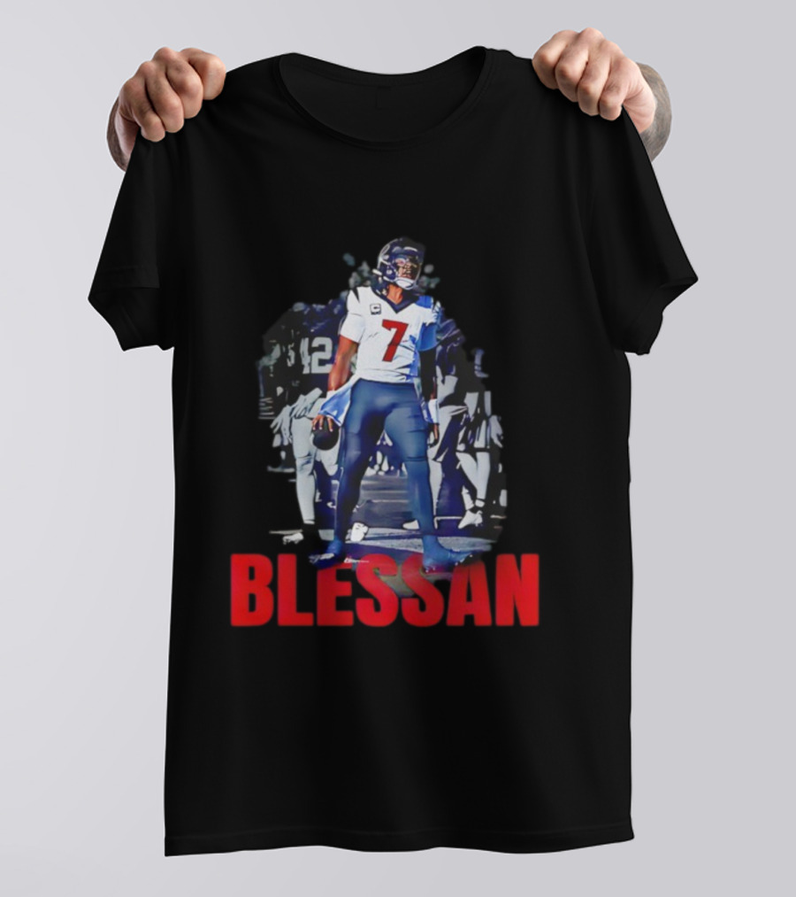 Cj Stroud Blessan Number 7 Houston Texans Football T-Shirt