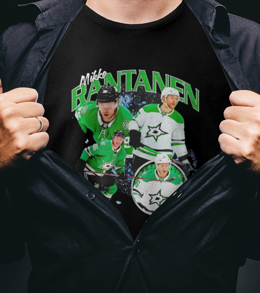 Mikko Rantanen Dallas Stars Number 96 Hockey Player Green And White Jersey T-Shirt