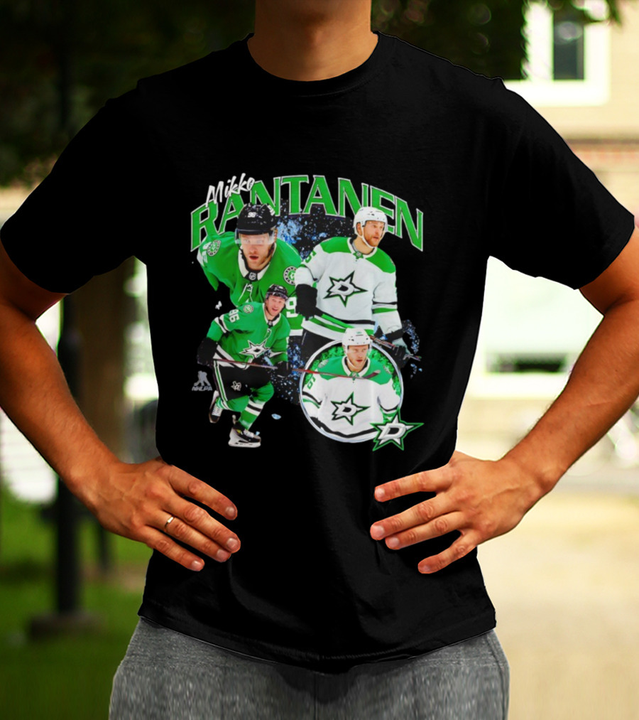 Mikko Rantanen Dallas Stars Number 96 Hockey Player Green And White Jersey T-Shirt
