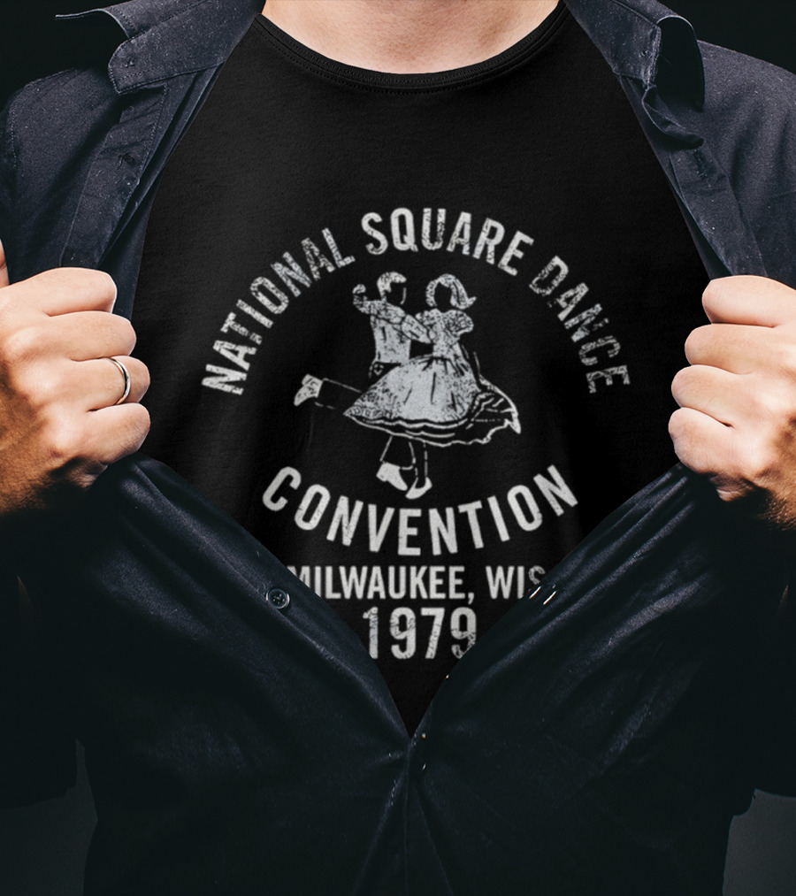 National Square Dance Convention Milwaukee Wis 1979 Dancing Couple Retro Theme T-Shirt