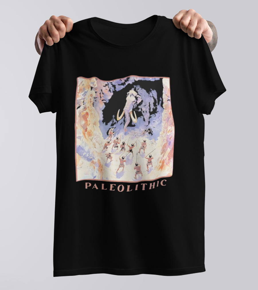 Paleolithic Mammoth Hunters Cave Painting T-Shirt