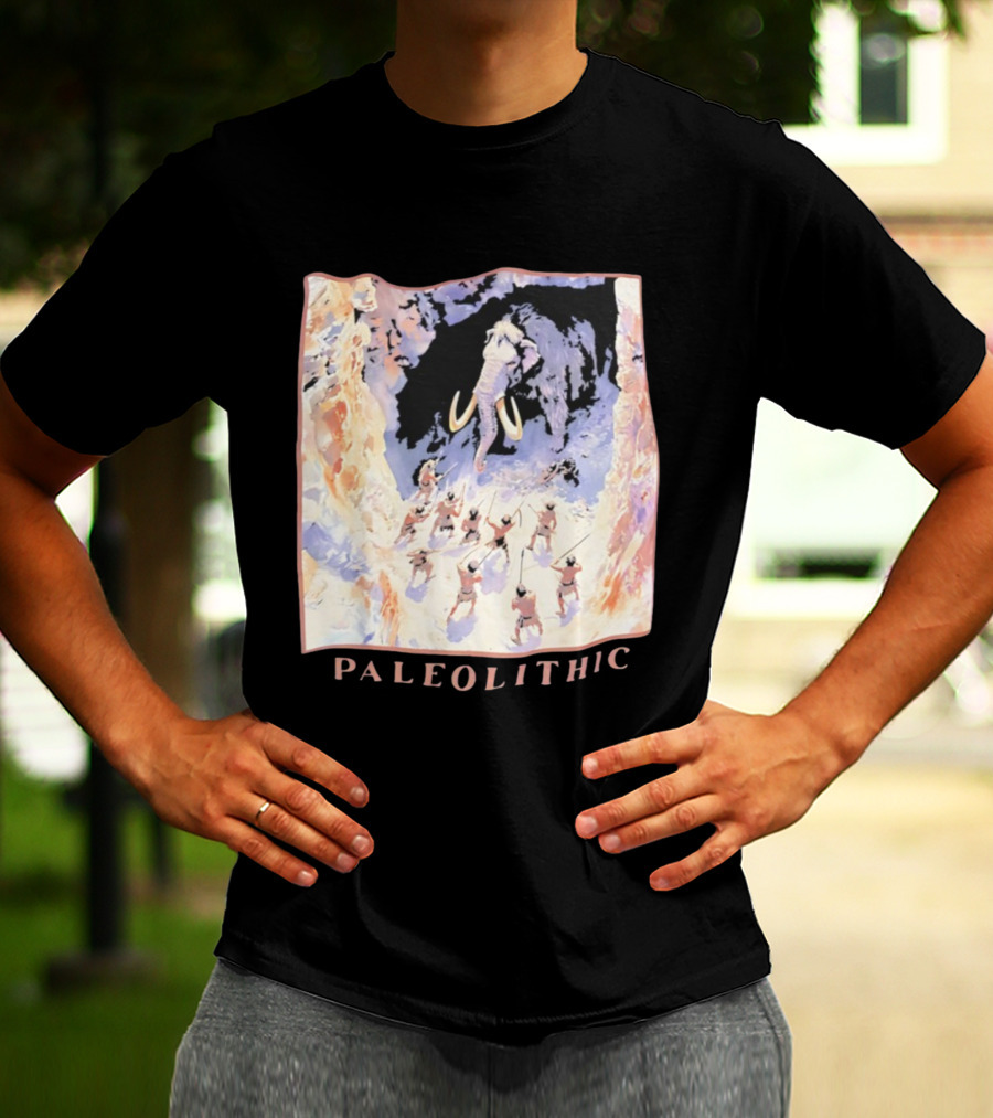 Paleolithic Mammoth Hunters Cave Painting T-Shirt
