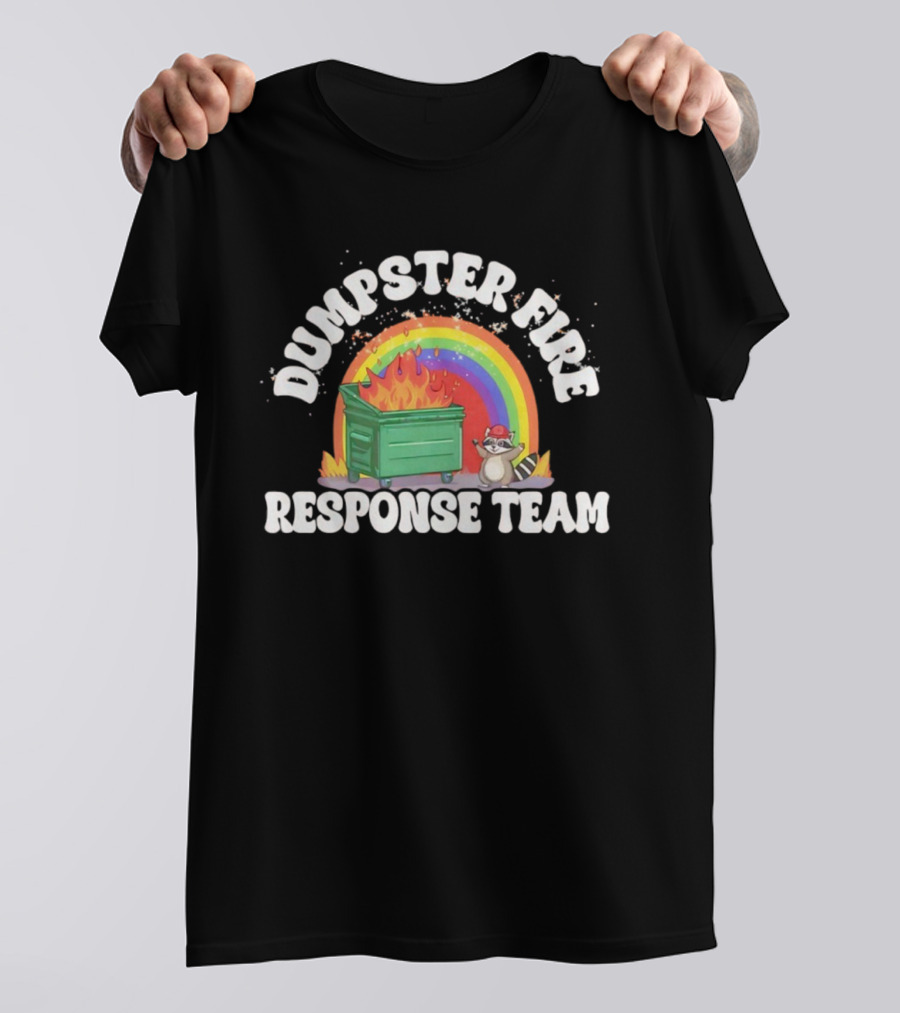 Dumpster Fire Response Team Raccoon Rainbow T-Shirt