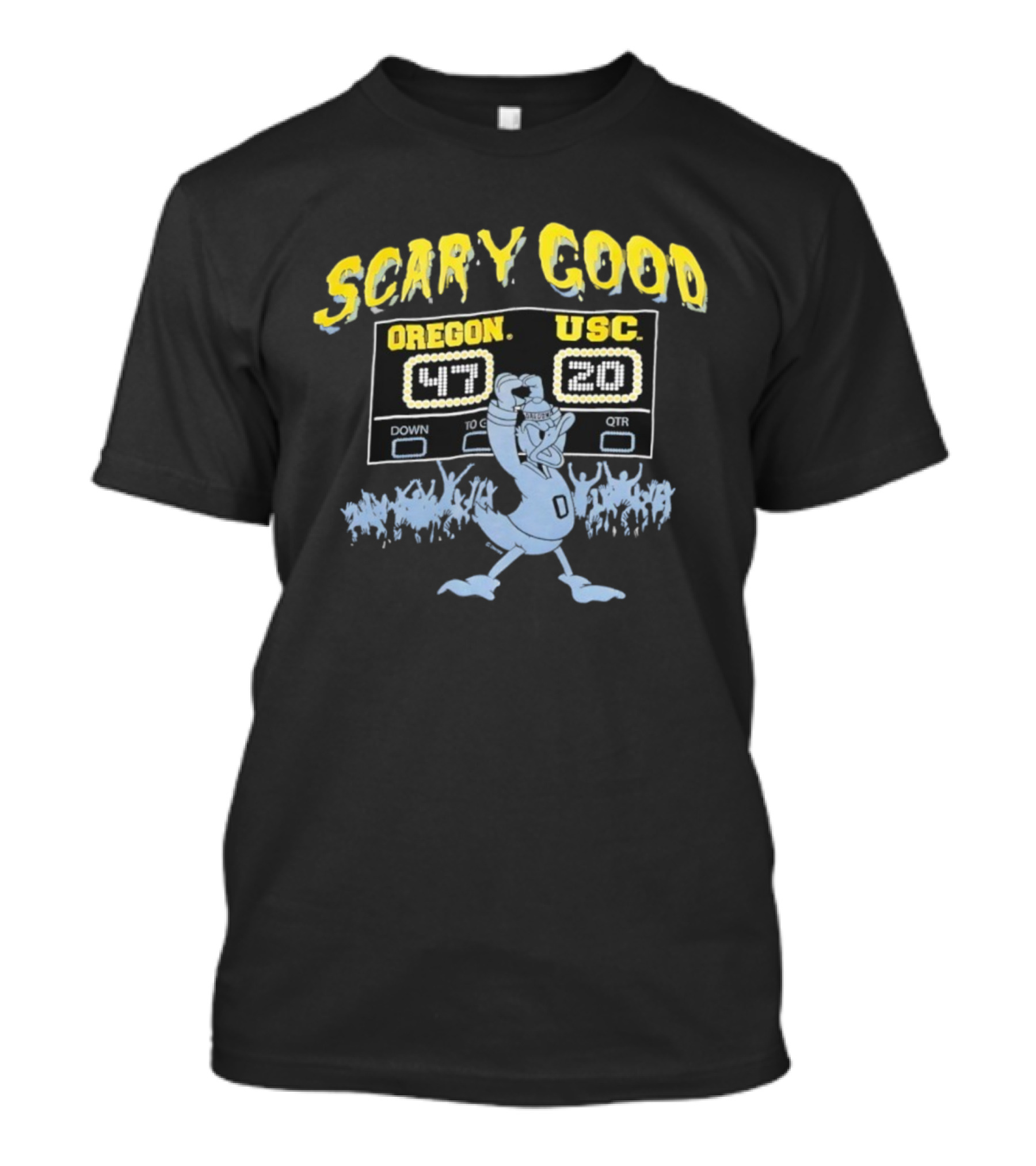Scary Good Oregon 47 USC 20 Scoreboard Victory Ducks Trojans T-Shirt