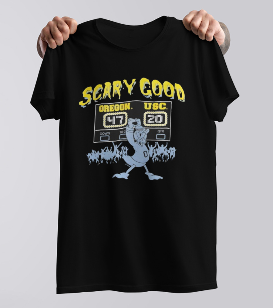 Scary Good Oregon 47 USC 20 Scoreboard Victory Ducks Trojans T-Shirt