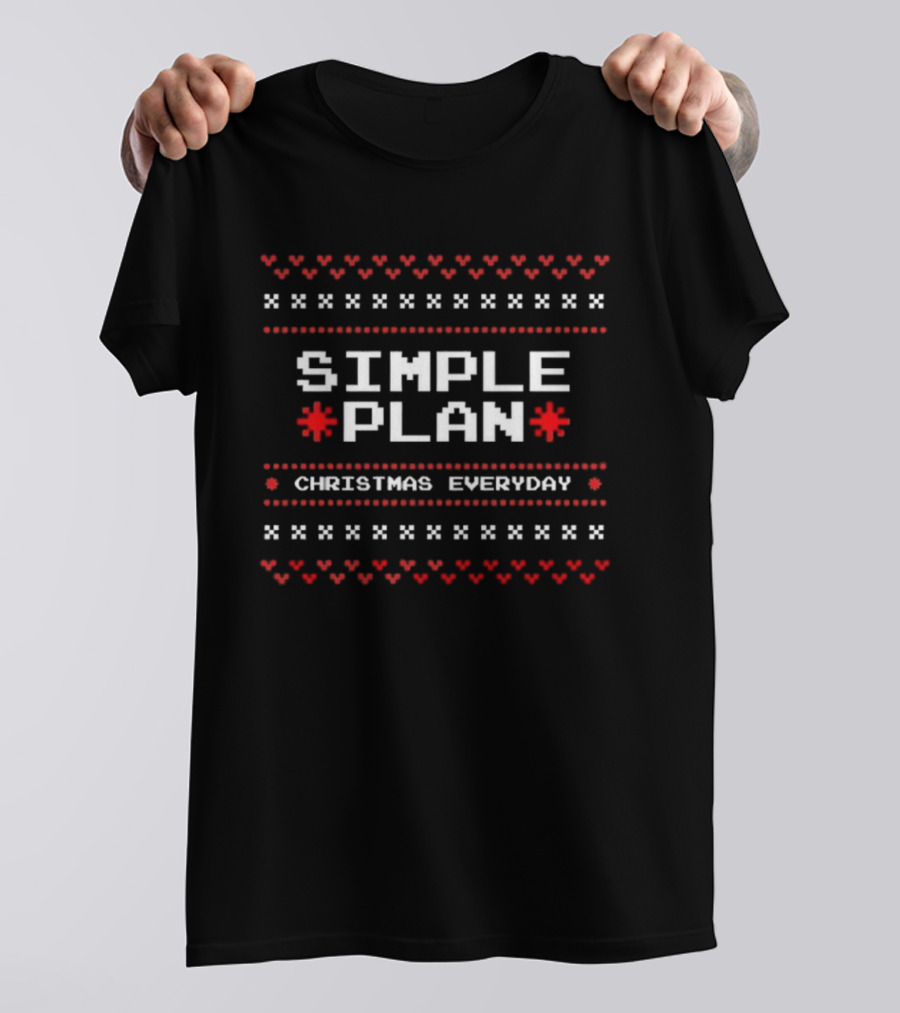 SIMPLE PLAN Christmas Everyday Heart Pattern 2025 T-Shirt