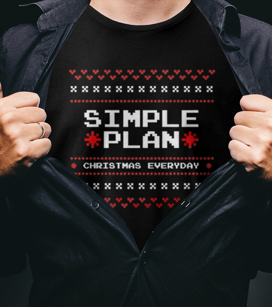 SIMPLE PLAN Christmas Everyday Heart Pattern 2025 T-Shirt