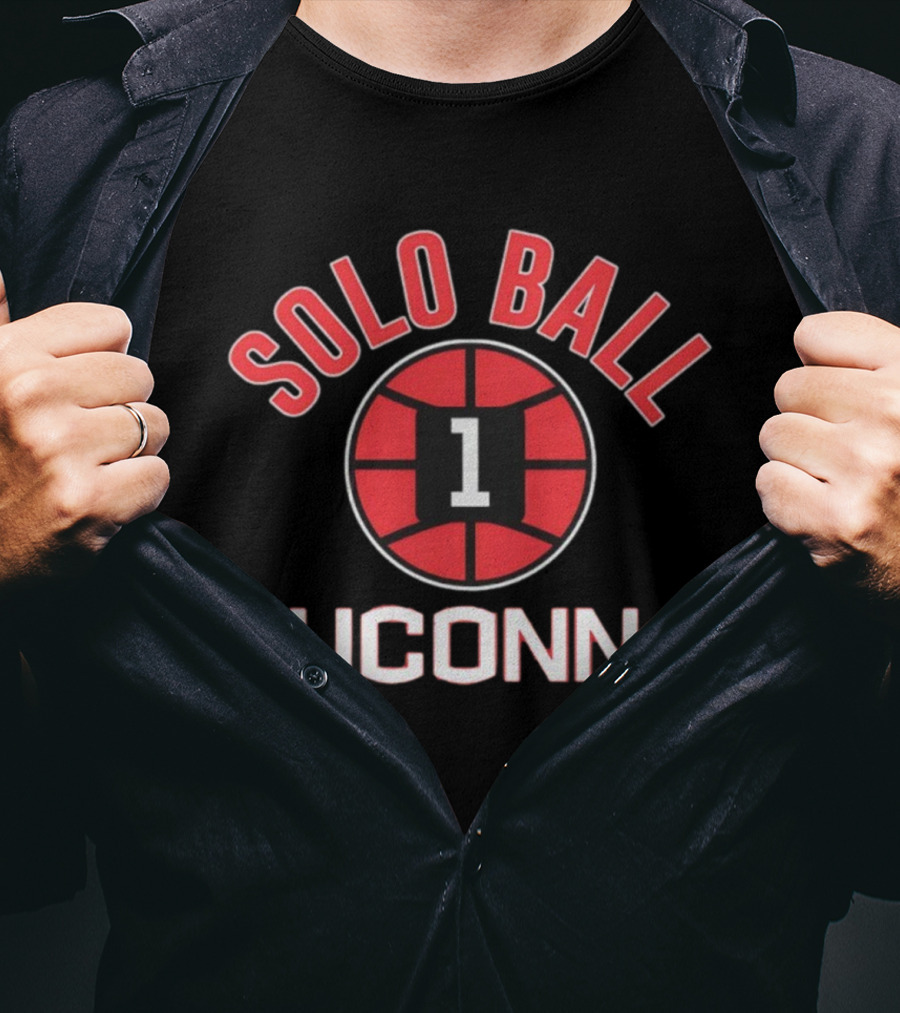 UConn Huskies Solo Ball 1 Basketball T-Shirt