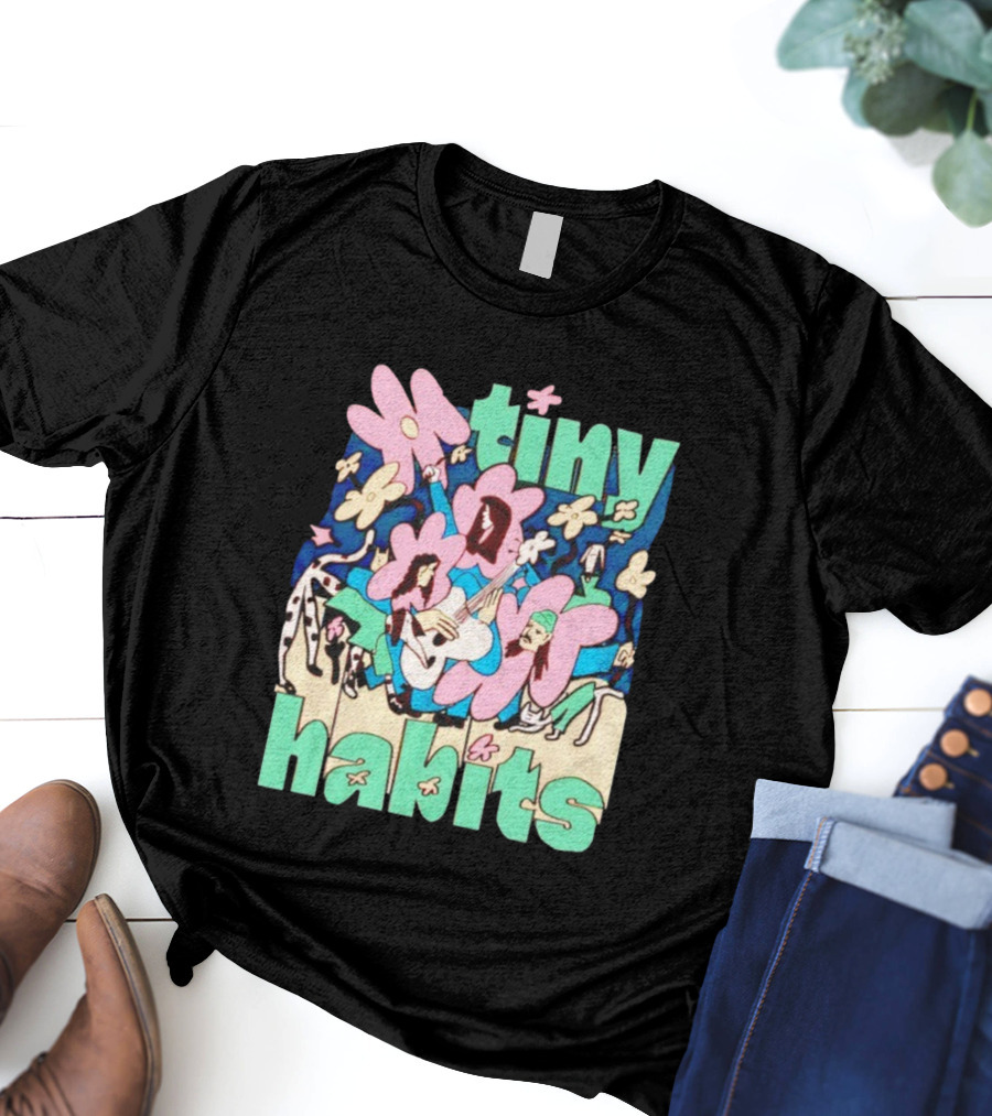 Tiny Habits Flower Guitar Art Tour T-Shirt