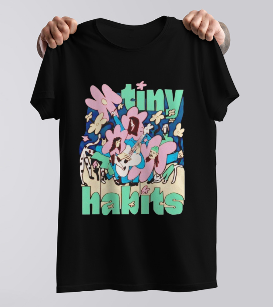 Tiny Habits Flower Guitar Art Tour T-Shirt