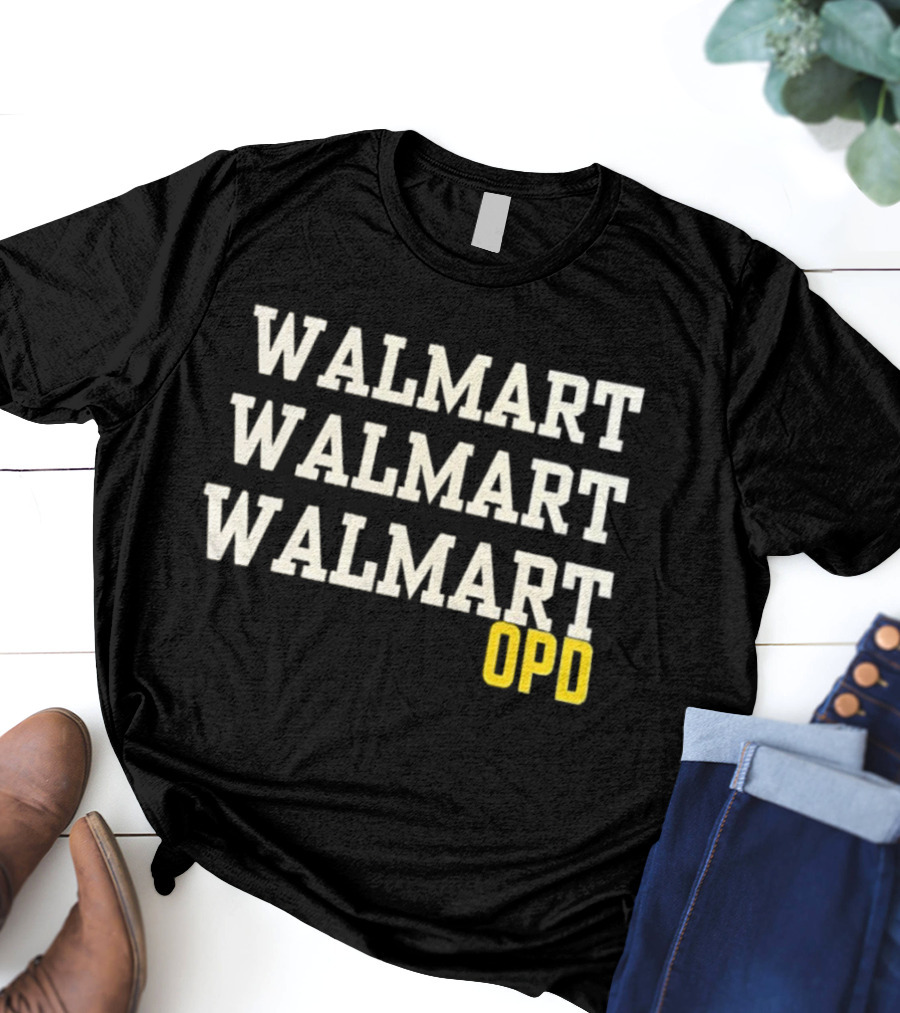 Walmart Walmart Walmart OPD Yellow Text T-Shirt