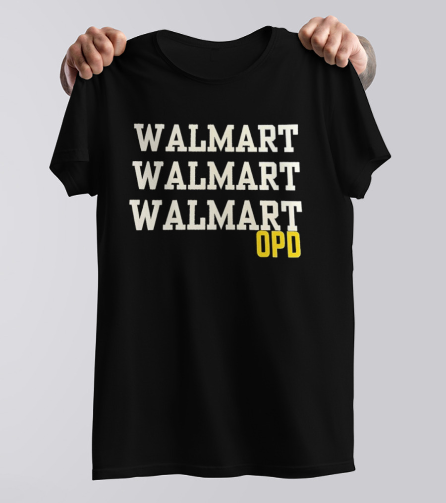 Walmart Walmart Walmart OPD Yellow Text T-Shirt