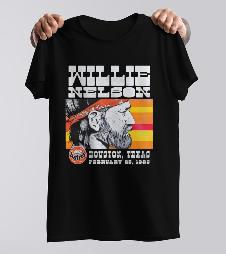 Willie Nelson Astros Houston Baseball 1985 Vintage Retro Style T-Shirt