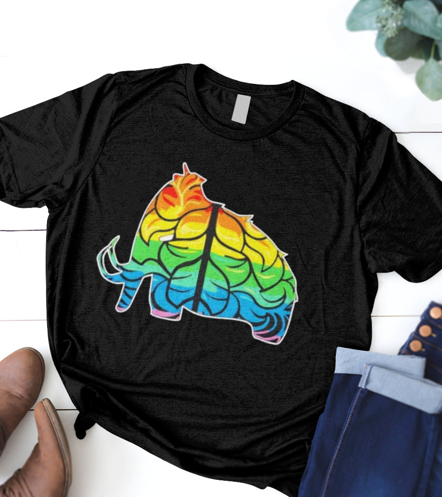 Wooli MMIII Rainbow Mammoth Leaf Pattern T-Shirt