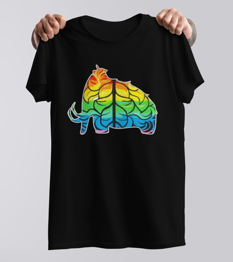 Wooli MMIII Rainbow Mammoth Leaf Pattern T-Shirt