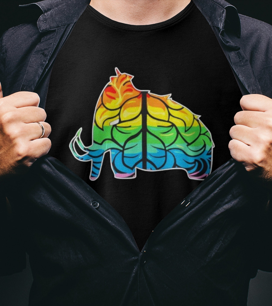 Wooli MMIII Rainbow Mammoth Leaf Pattern T-Shirt