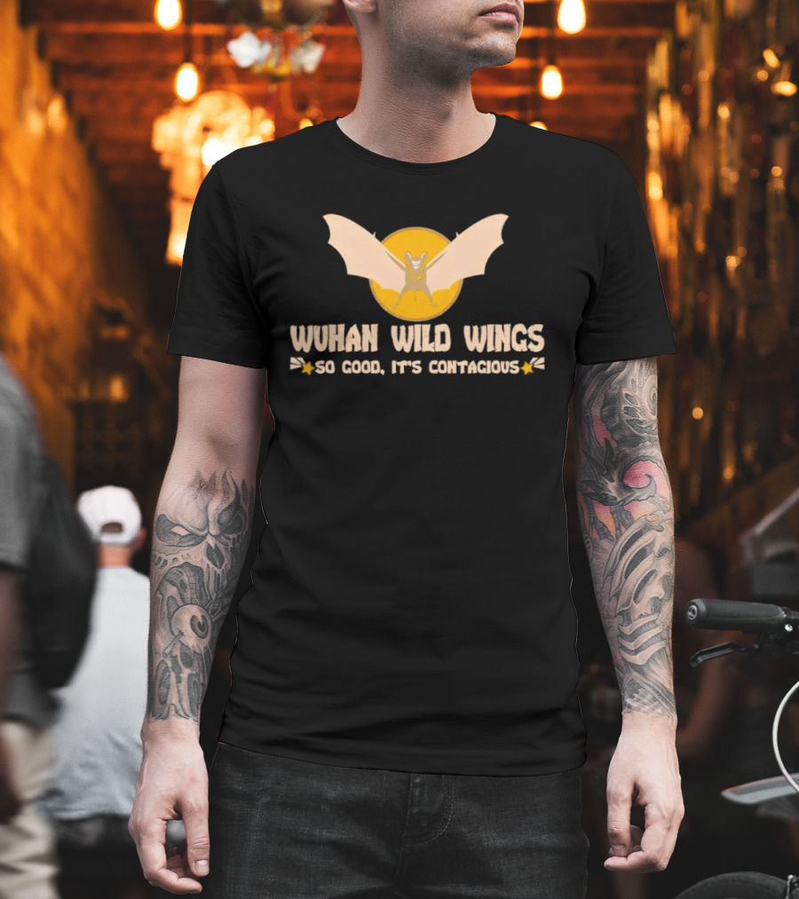 Wuhan Wild Wings So Good It’s Contagious Bat Icon Yellow Circle T-Shirt