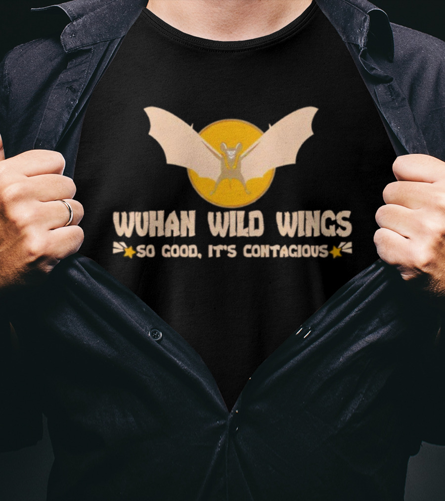 Wuhan Wild Wings So Good It’s Contagious Bat Icon Yellow Circle T-Shirt