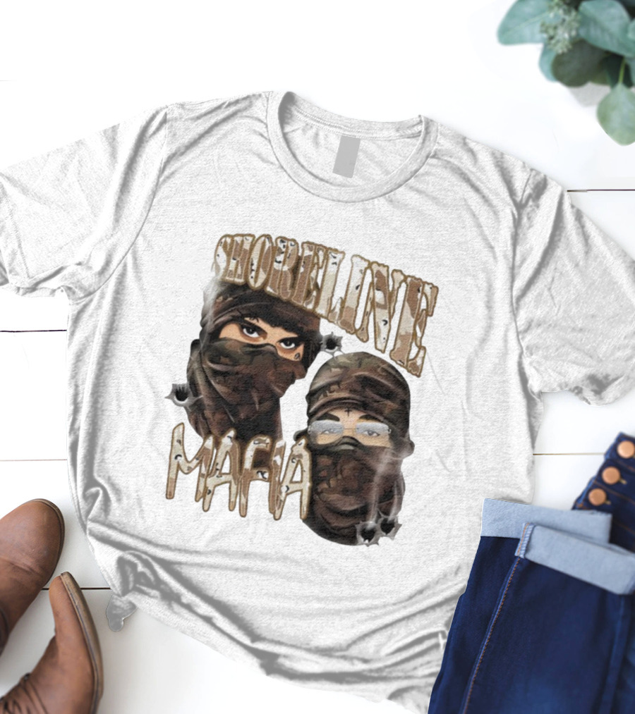 Shoreline Mafia Camo Masked Illustration T-Shirt