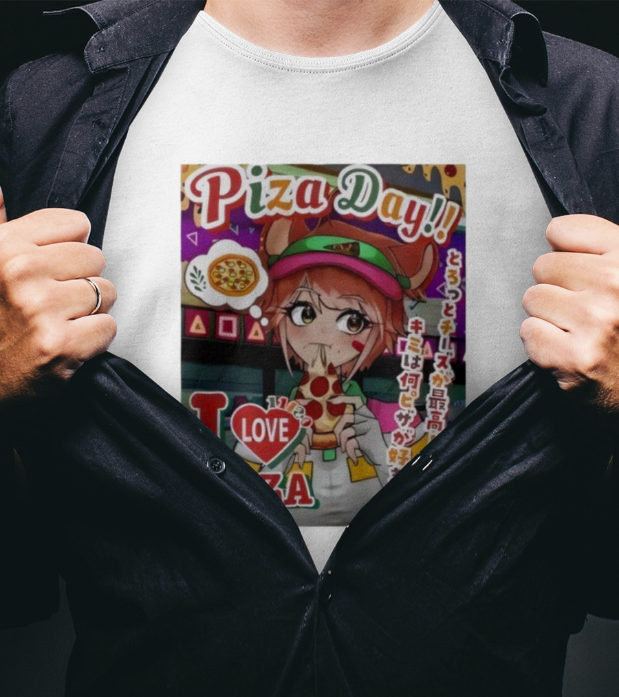 Pizza Day I Love Pizza Bitcoin Pizza Day Anime Laszlo Hanyecz T-Shirt