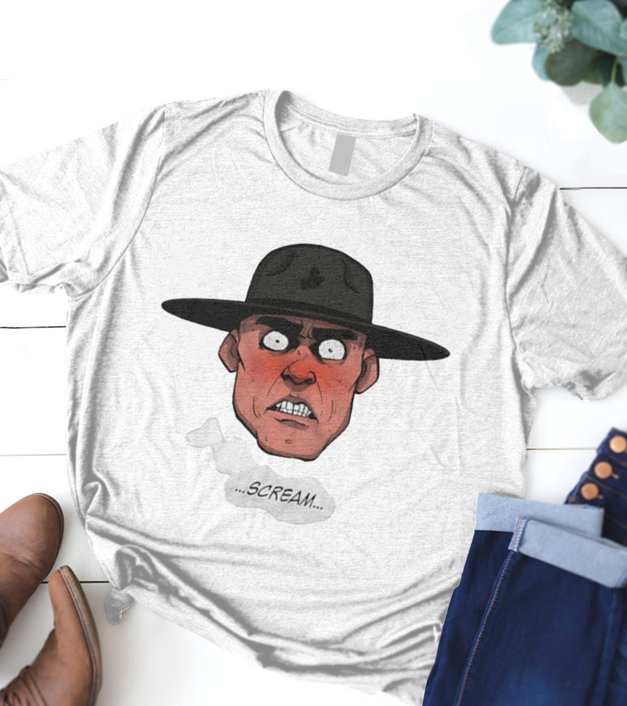 Gunnery Sergeant Hartman Angry Face Iconic Scream T-Shirt