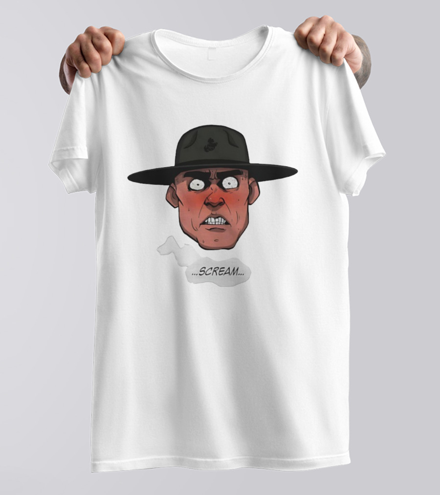 Gunnery Sergeant Hartman Angry Face Iconic Scream T-Shirt