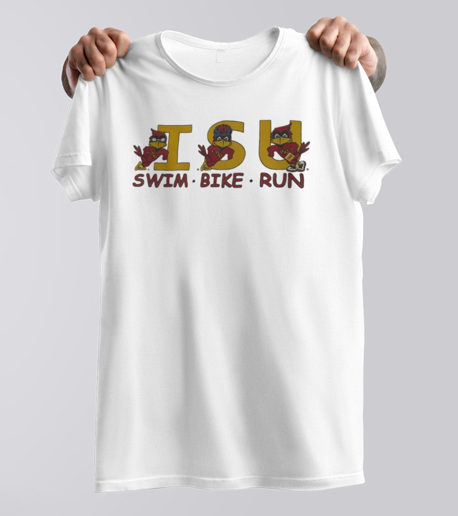 Iowa State Cyclones ISU Swim Bike Run Triathlon Enthusiast T-Shirt