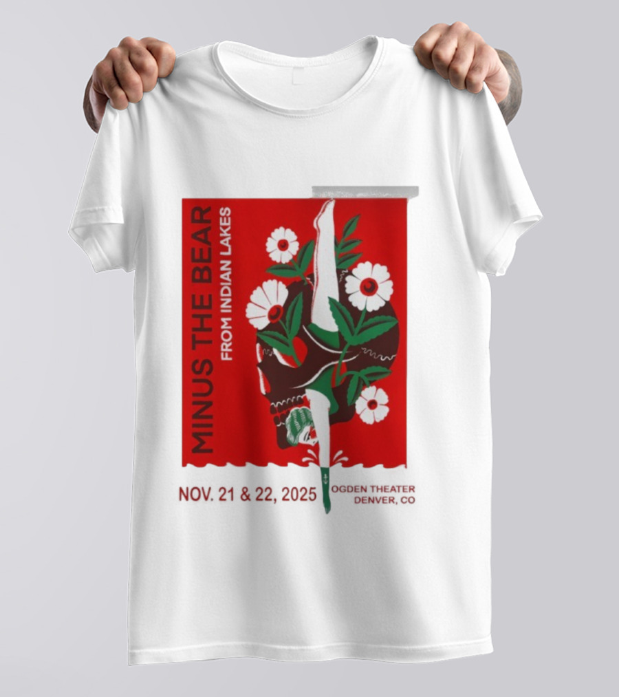 Minus The Bear From Indian Lakes Nov 21 22 2025 Ogden Theatre Denver CO T-Shirt