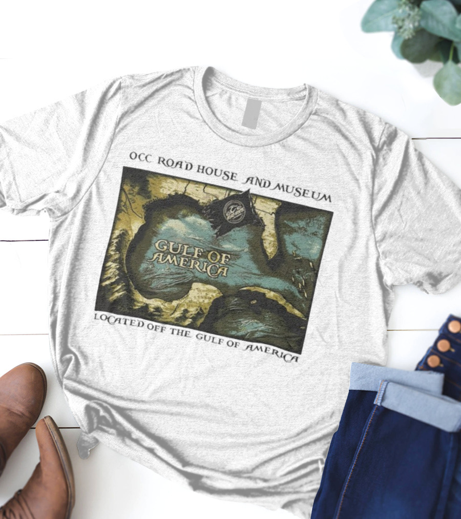 Gulf Of America OCC Road House And Museum Map Design T-Shirt