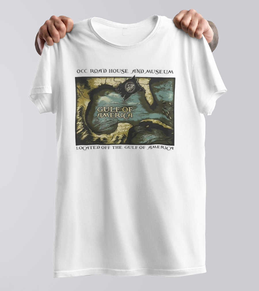 Gulf Of America OCC Road House And Museum Map Design T-Shirt