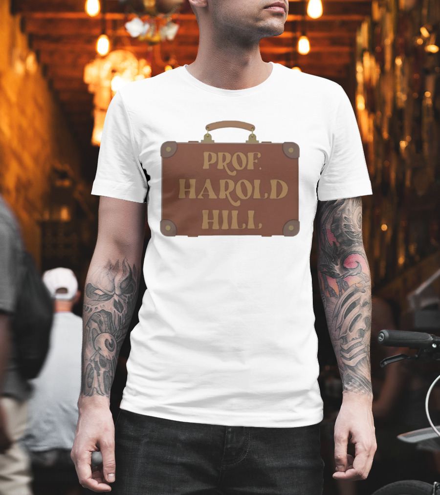 Prof Harold Hill Vintage Suitcase Design T-Shirt